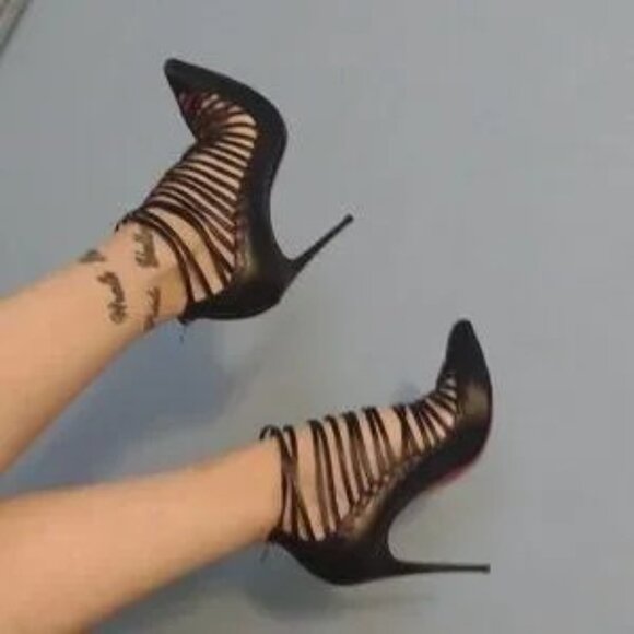 NEW Christian Louboutin Gortik Strappy Red Sole Bootie NEW - Picture 15 of 15